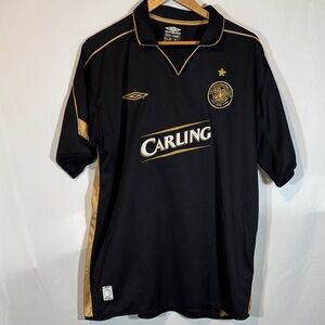 Umbro 03/04 Celtic away Black Jersey with Gold Details